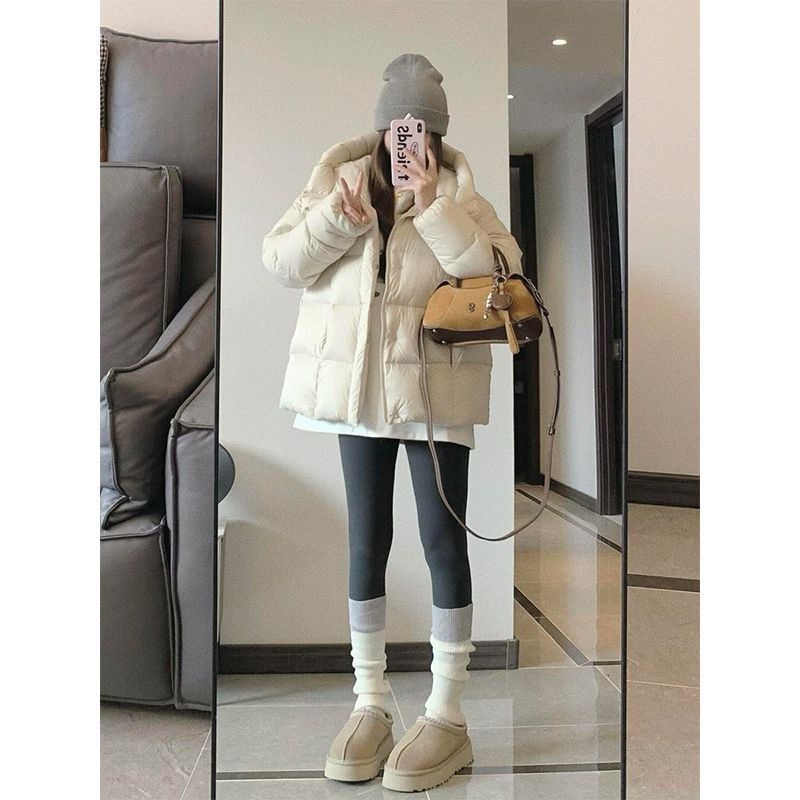 反季羽绒棉服女2025年冬季新款小个子连帽加厚短款面包服棉袄外套|undefined