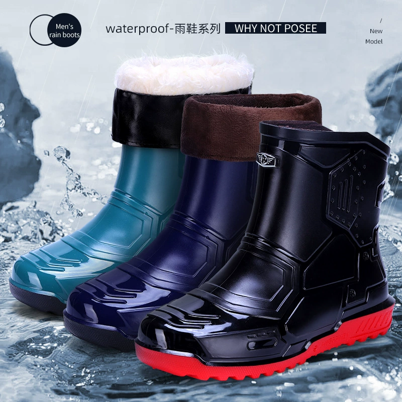 Jun Deng дождевые ботинки модные тренды дождевые ботинки водонепроницаемые нескользящие кухонные рыболовные студенческие резиновые ботинки износостойкие водные ботинки