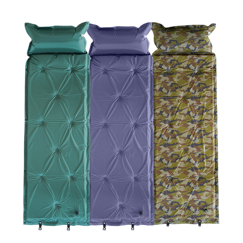 Automatic Inflatable Sleeping Pad, Moisture-Proof Pad, Nine-Point Model, Newly Upgraded with Three and One Air Valves, Can Be Connected for Multiple People Camping