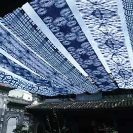 扎染布料民宿婚礼氛围吊顶蜡染纱幔装饰背景布民族风挂布帷幔布幔