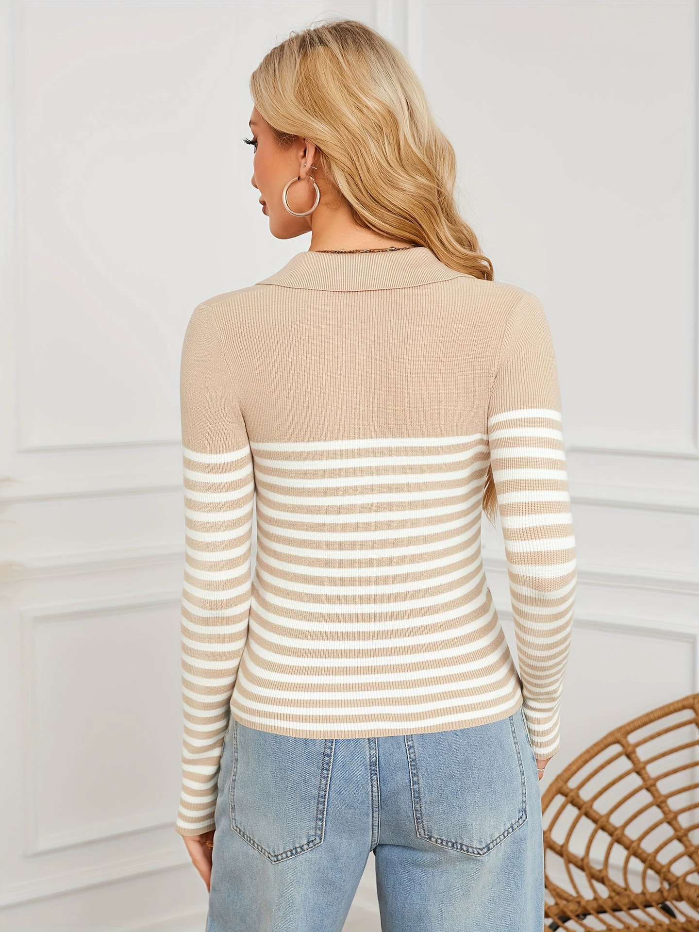 Women's Buttoned V Neck Temperament Elegant Cross-border Delivery