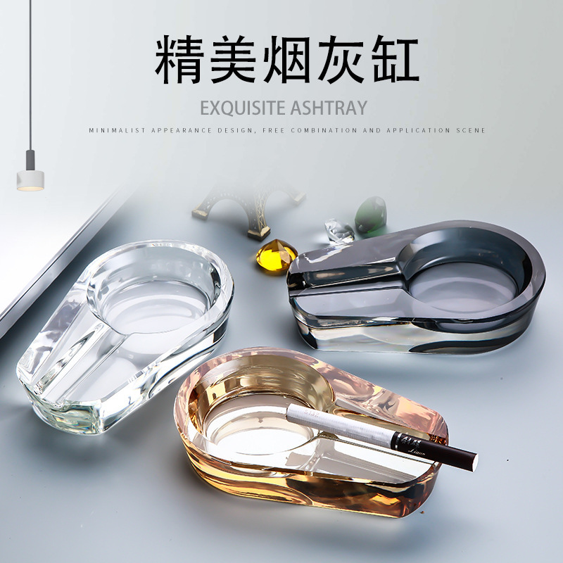 Crystal Glass Cigar Ashtray Small Ashtray Creative Fashion Stylish Trendy Hotel Room Cigar Ashtray Crystal Glass Cigar Ashtray Small Ashtray Creative Fashion Stylish Trendy Hotel Room Cigar Ashtray