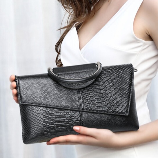 Clutch Bag for Women, Large Capacity, Crocodile Pattern, Fashionable and Elegant Shoulder Bag, Crossbody Handbag, Business Commuting
