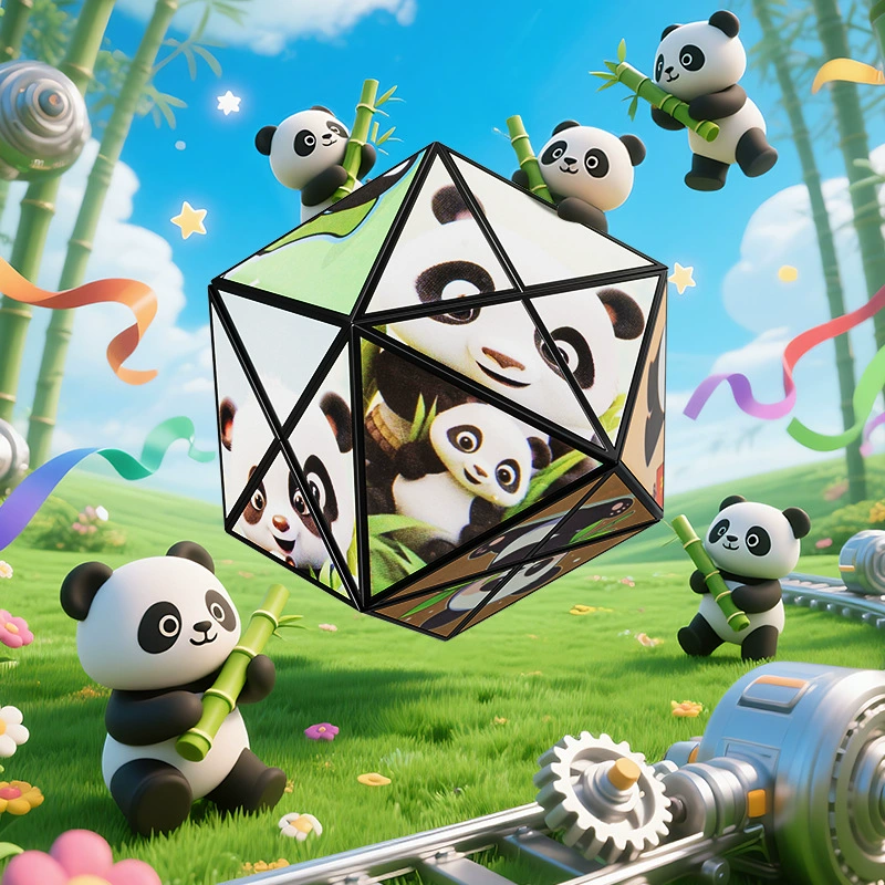 Variable unlimited three dimensional Rubik's cube, folding transformer, constructor, smart toy, volume geometry, 3D, panda, Birthday gift