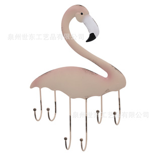 Shidong cross-border animal cartoon pink gradient imitation rust flamingo metal wall hanging indoor wall home decoration