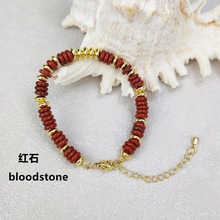 新品天然石串珠彩碧玺天戴叠珠子复古印度玛瑙手链女手链女批发