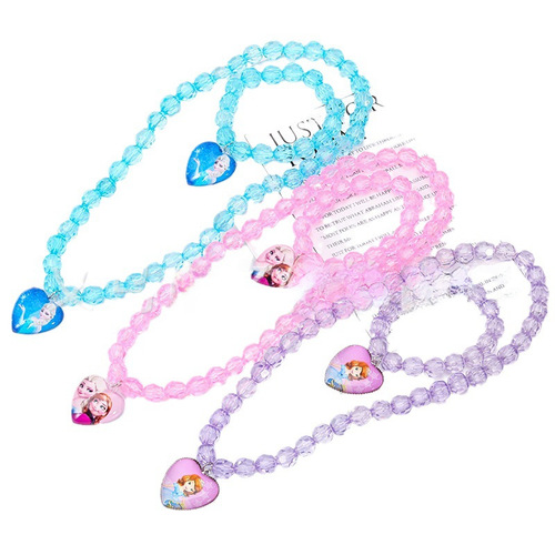 Children's Princess Necklace Bracelet Set Cartoon Princess Festival Gift Girls Princess Jewelry Factory Wholesale