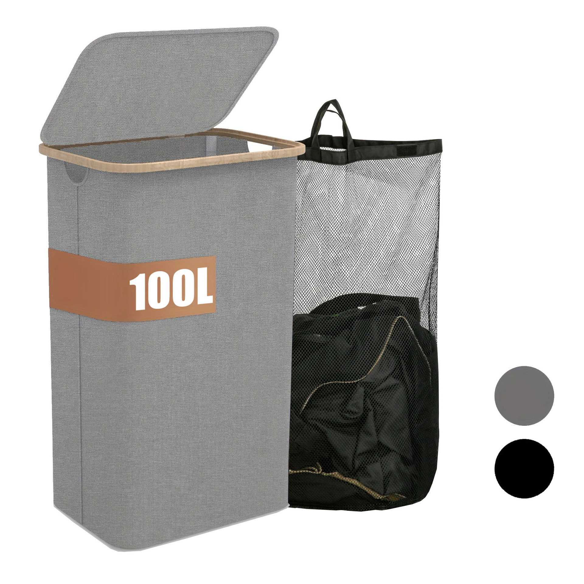 Cesta de ropa sucia plegable transfronteriza de tela con tapa, cesta de almacenamiento multifuncional, cesta de almacenamiento para baño, cesta de lavandería para baño