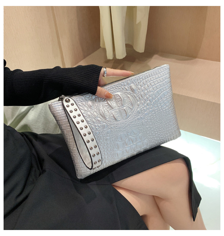 315g Weight Nylon Lining Material Zipper Closure Type Single Shoulder Strap Strap Type Clutch Bag Bags Type Business Occasion Pu Leather Material Solid Color Pattern All Seasons Season Women's Gender Business Style Medium Size Women's Medium Pu Leather Solid Color Business Zipper Clutch Bag 无