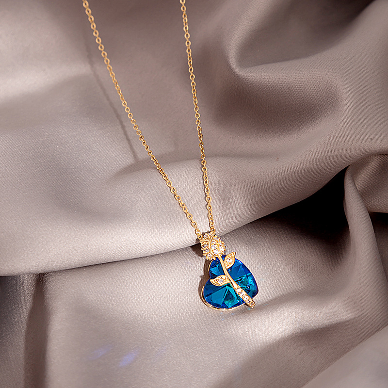 304 Stainless Steel Chain Material cable chain Chain Type 1 Piece Quantity Basic Solid Color Alloy Titanium Steel Inlay Rhinestones Women's Pendant Necklace