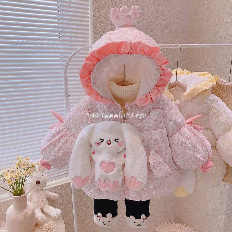 Children's warm cute down jacket, increased thickness, Korean style