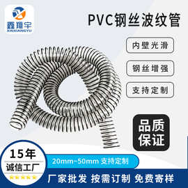吸尘器软管洗地机排水管PVC透明塑料管钢丝波纹伸缩电线保护软管