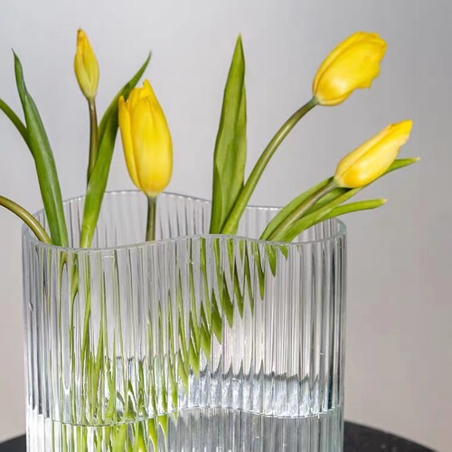 Internet celebrity little feet vase foot printed bottle ins style large diameter entrance high value striped retro decorative vase