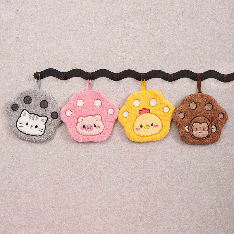 Cartoon Cute Cat Paw Animal Hand Towel Decorative Hanging Type Living Room Kitchen Insulation Mat Bathroom Absorbent Hand Towel
