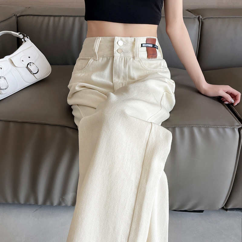 高腰寬鬆闊腿褲牛仔褲女夏季薄款2024年新款夏天直筒褲女士褲子