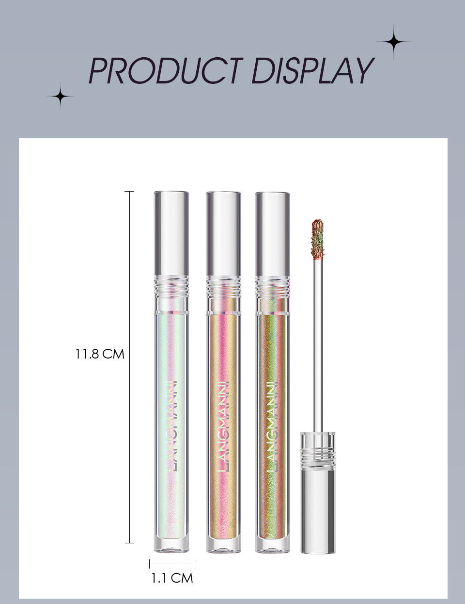 Langmanni Chameleon Liquid Eyeshadow, Three-color diamond Sparkling Eyeshadow, European and American glitter Single Pack undefined