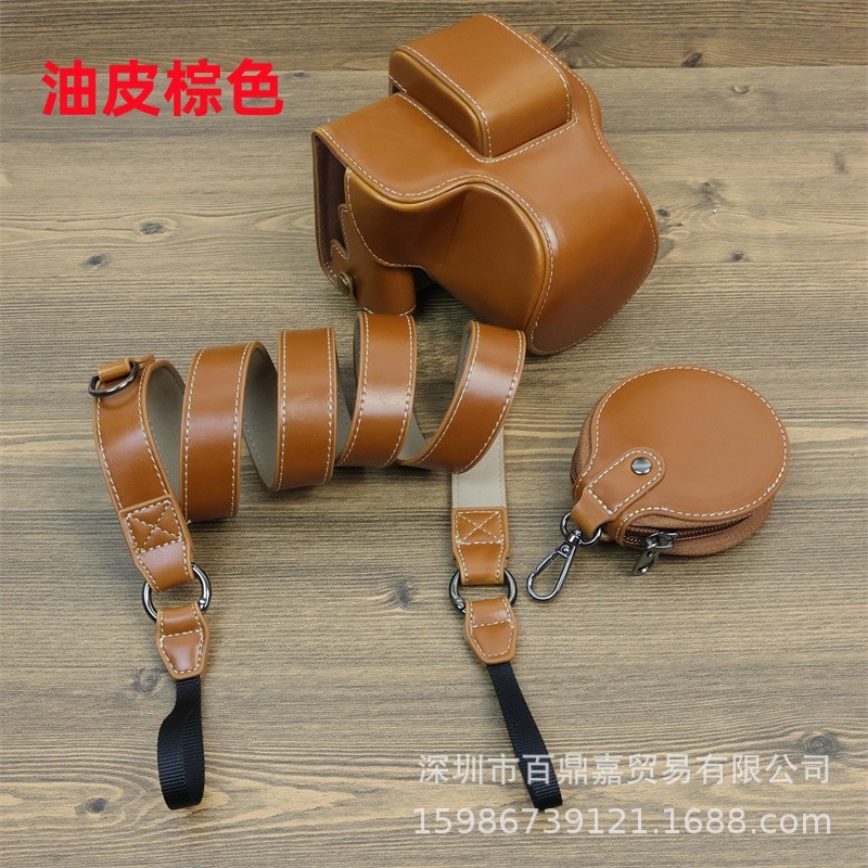 캐논 R100 R50 가죽 케이스 R50 마이크로 단일 카메라 가방 단일 어깨 보호 케이스 복고풍 비스듬한 사진 가방에 적합