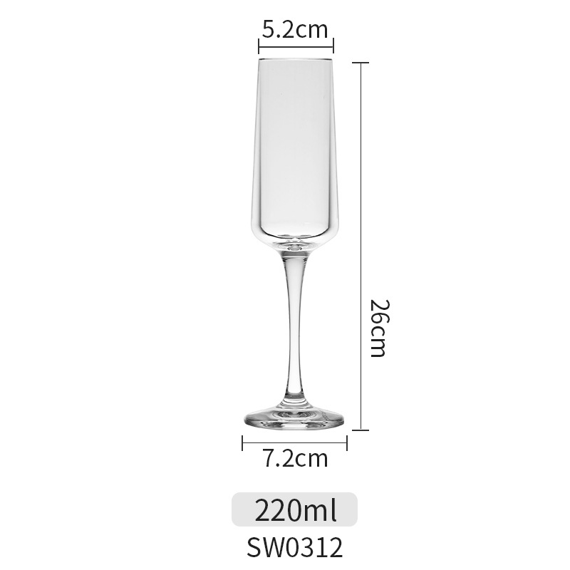 Copa de champán, barra de PC gruesa de alto valor, vino dulce comercial, copa de vino blanco, copa de acrílico transparente