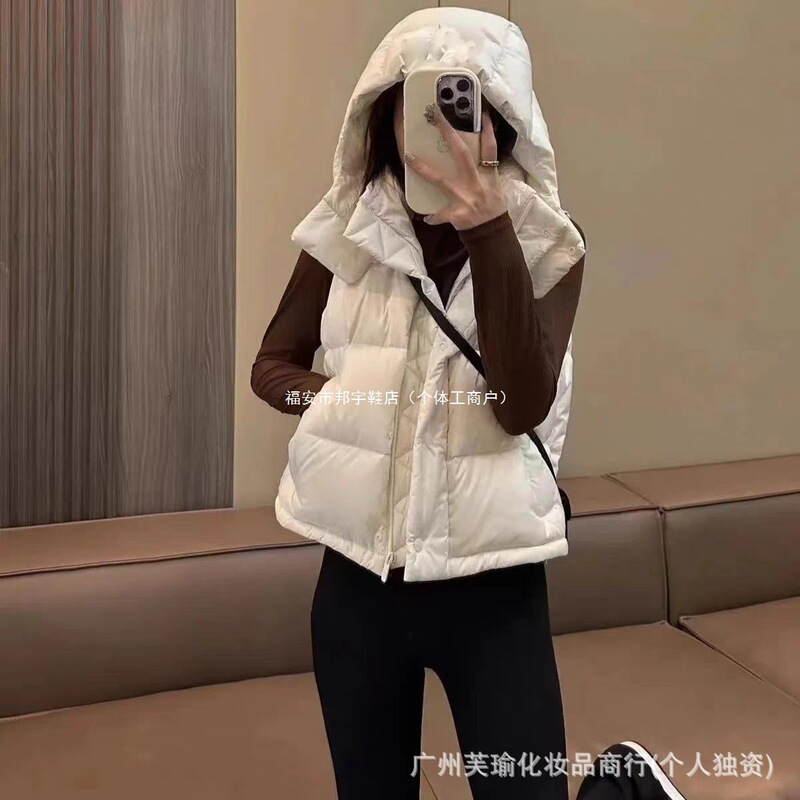 Lulu Original Wunder Puff Four-Panel Vest down Jacket Short Warm Lightweight Hooded Women's