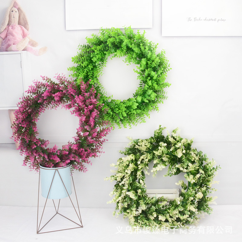 Cross-border Eucalyptus Christmas Tree Wreath Gate Decoration Money Leaf Simulation Plant Wedding Props Arrangement Fake Flowers