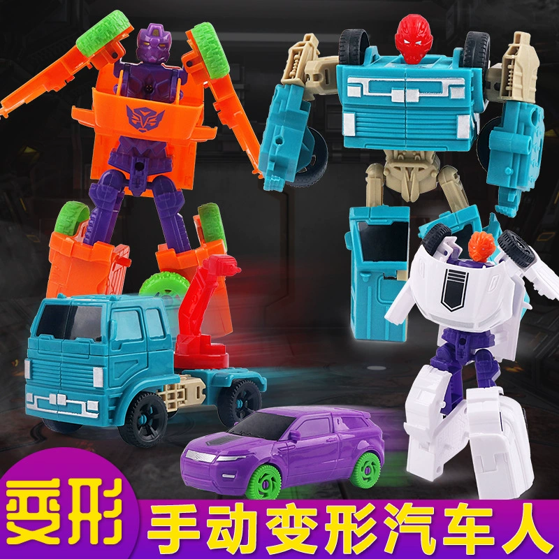 Transformer construction toy, convertible car to robot with minifigure, multiple colors, wholesale