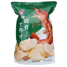 明辉牌印尼原味大片香脆油炸食品休闲美味零食大虾片16*80g批发