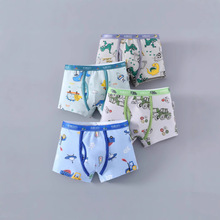 跨境外贸男童内裤儿童内裤a类全棉平角恐龙卡通四角短裤小中大童
