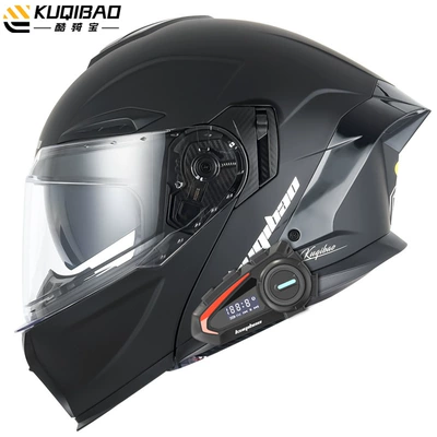 3C Certified Full-Face Helmet, Motosiklet kaskı (dəbilqə) - matt-black-with-k20-bluetooth-with-white-film-m