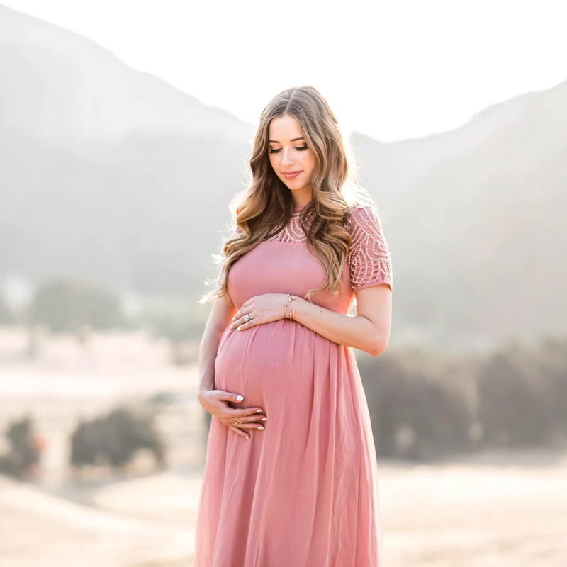 AliExpress European and American lace spell according to pregnant women sexy loose tail jumpsuit short sleeve pregnant women's dress 1980