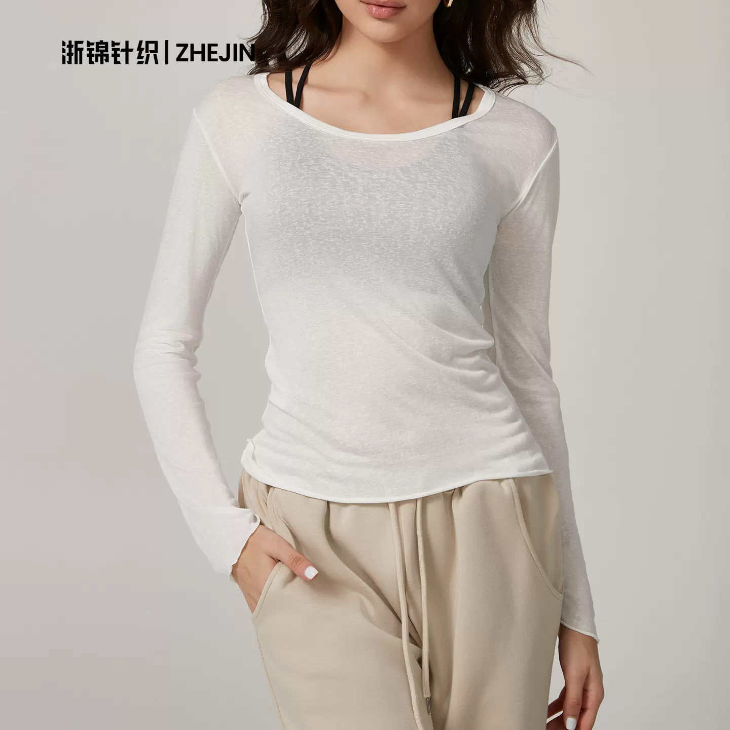 跨境欧美外贸女装修身速干运动长袖瑜伽服罩衫健身慵懒风上衣女