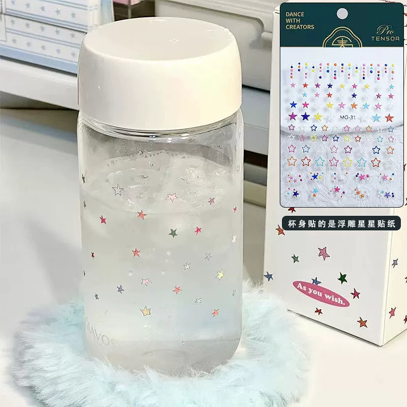 Портативная пластиковая кружка Tritan для воды, небольшая для девушек и студенток, стильная корейская версия, простая, термостойкая