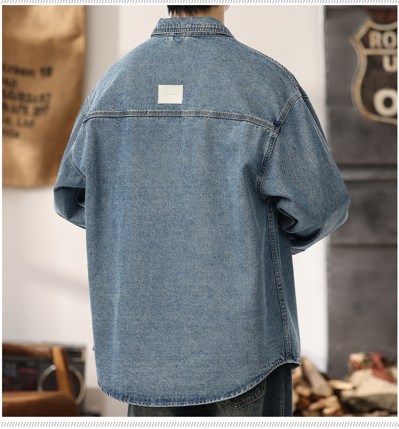 Herr skjortjacka i denim i robust workwear stil_voghion.com