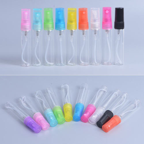 2ml3ml5ml10ml screw-top glass draw tube perfume bottle plastic nozzle liquid perfume sample empty bottle