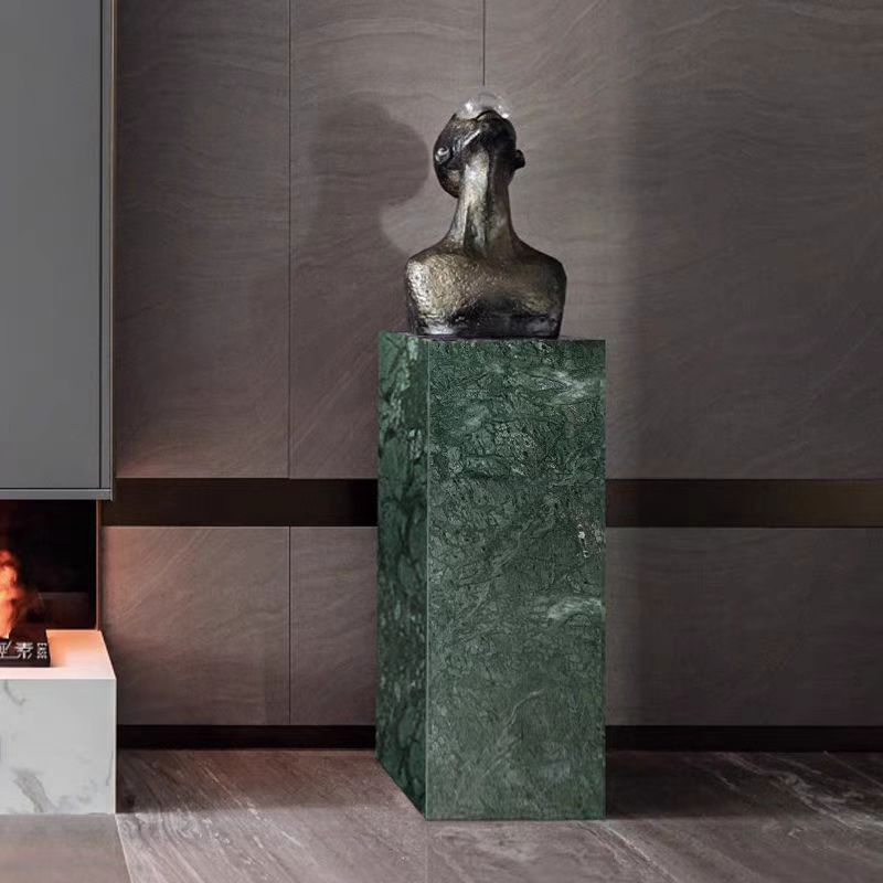 Natural Indian Green Marble Base Sculpture Ornaments Display Table Bottom Table Exhibition Hall Craft Ornaments Decorative Ornaments