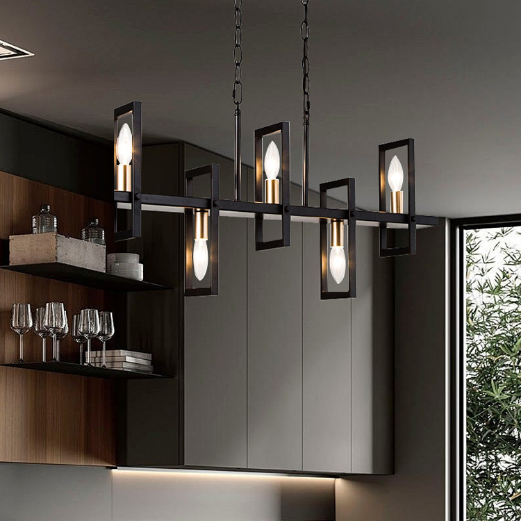 Lámparas Zhongshan Lámparas de hierro forjado retro transfronterizas Lámparas de bar de comedor y sala de estar modernas y sencillas