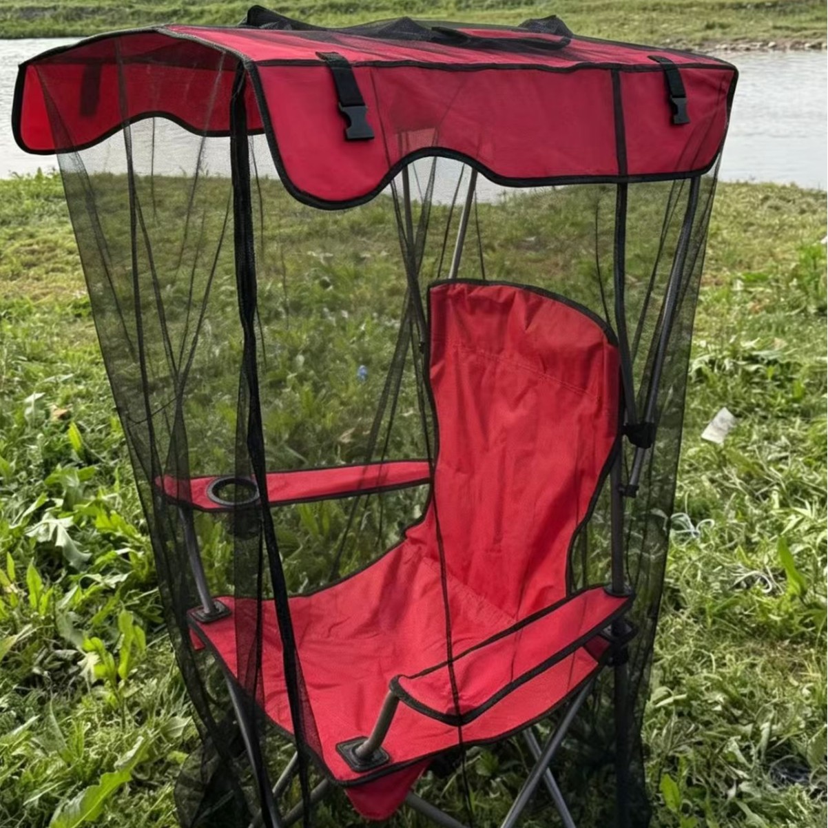 silla portátil anti-mosquitos al aire libre, silla de playa, silla plegable general para acampar