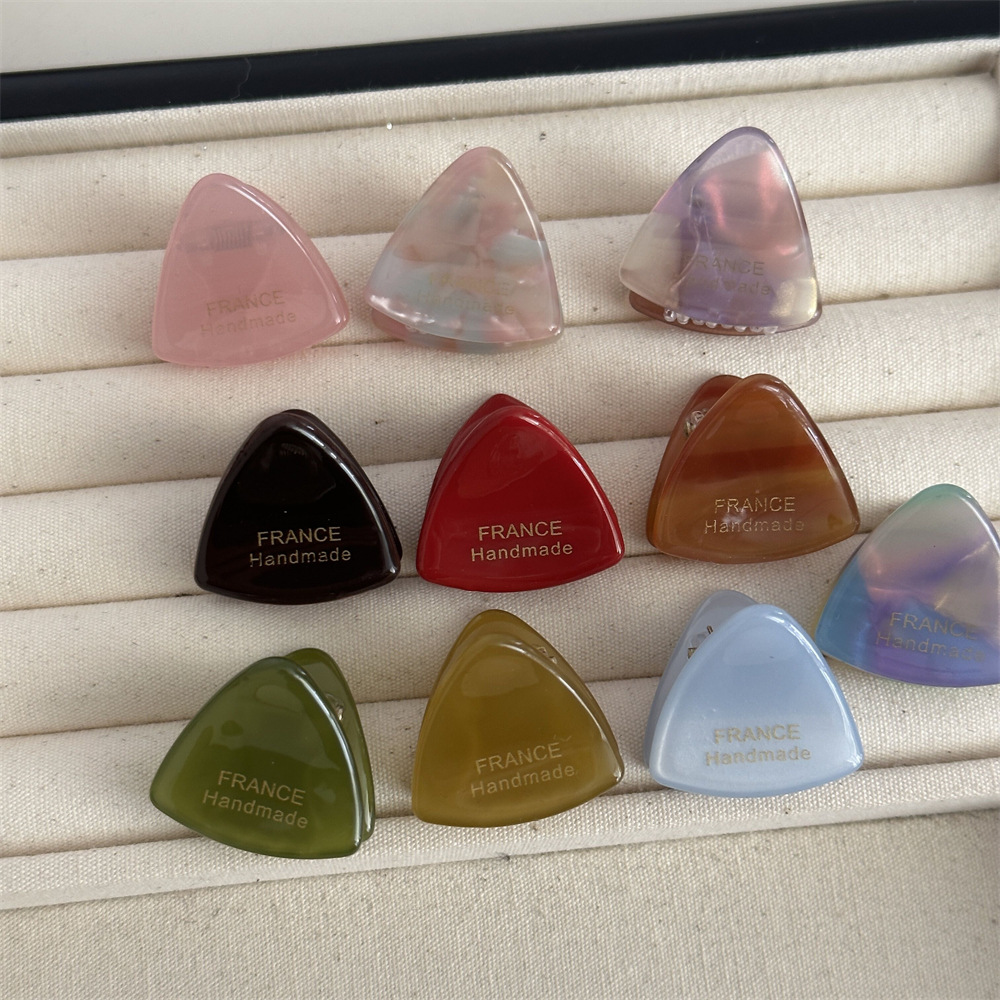 Stile coreano oro standard acetato piccolo triangolo carino tutto abbinato principessa testa mini clip forcina accessori per capelli quotidiani Nuovo_voghion.com