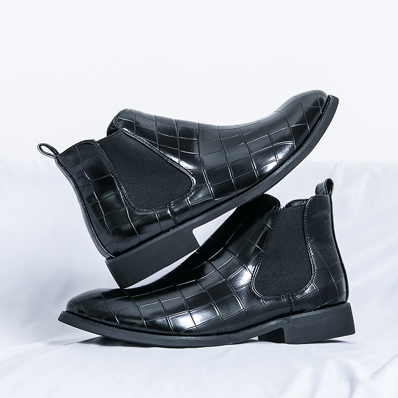 Zapatos de hombre Cross-border tallas grandes otoño e invierno nuevas botas de cuero moda estilo británico zapatos de cuero casuales para hombres tendencia botas cortas Chelsea image 7