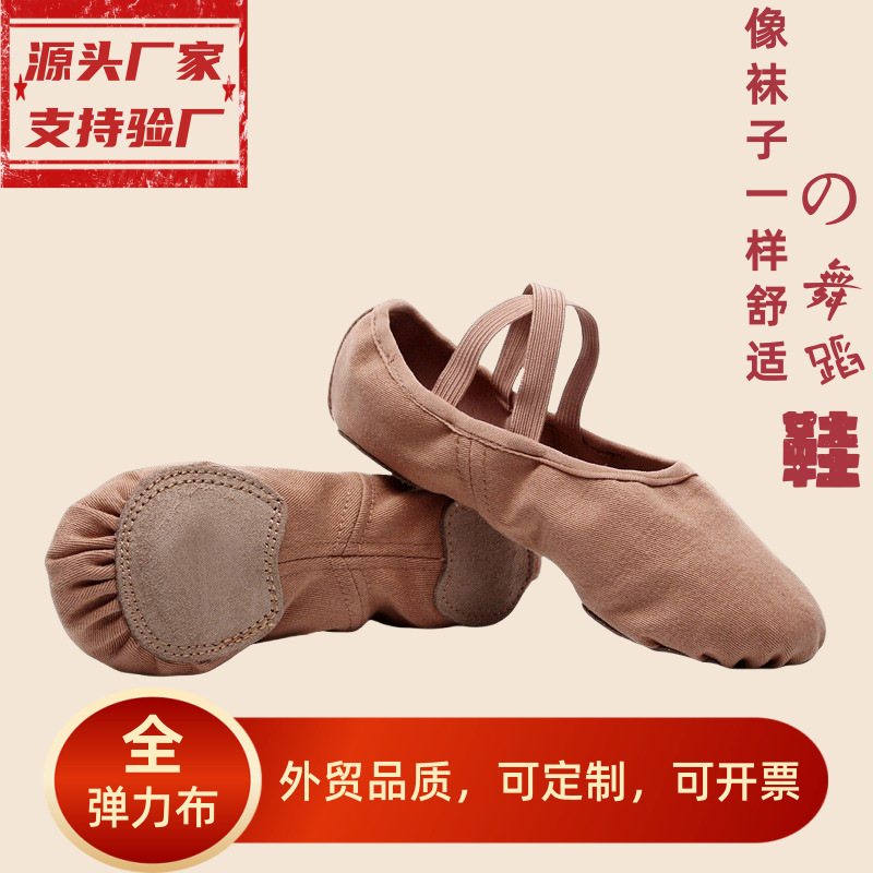 Elastic Fabric Dance Shoes with Soft Soles for Women, Children, and Adults, Specifically for Classical Chinese Ballet Practice, Cat Paw Design