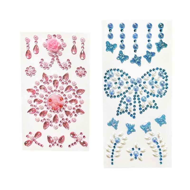 Nuevo diamante brillo en polvo de dibujos animados para niños pegatinas luminoso simple tatuaje traje fiesta color etapa brillo maquillaje