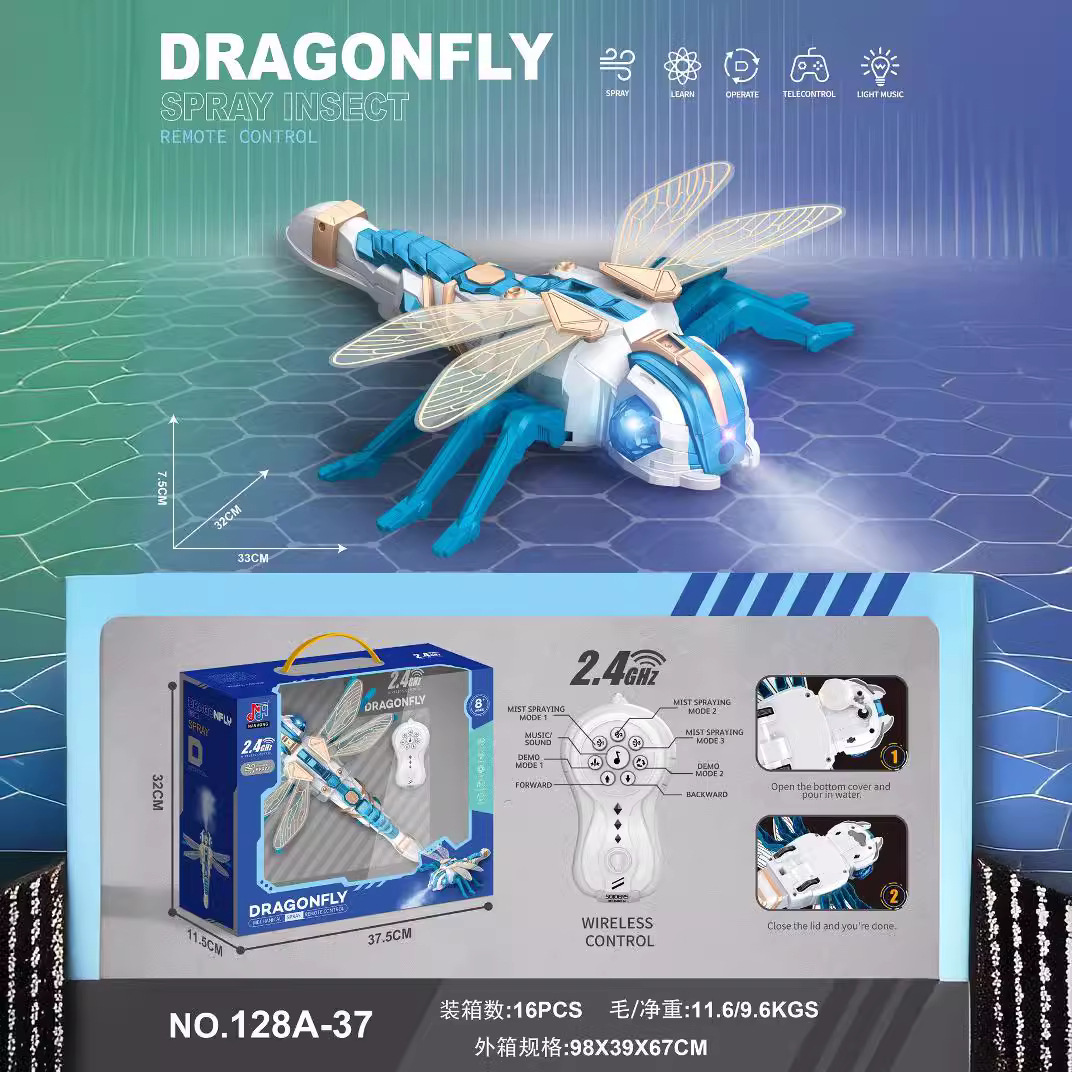 Juguete de insecto con control remoto y spray