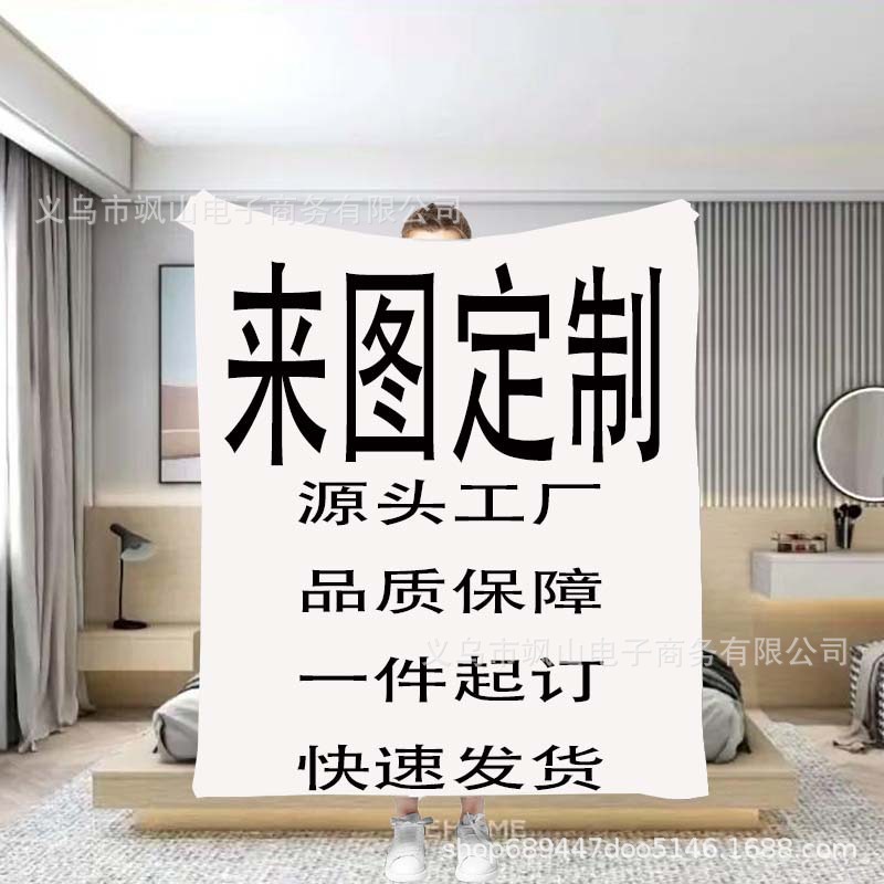 跨境热销法兰绒毛毯源头工厂小批量来图午睡小盖毯
