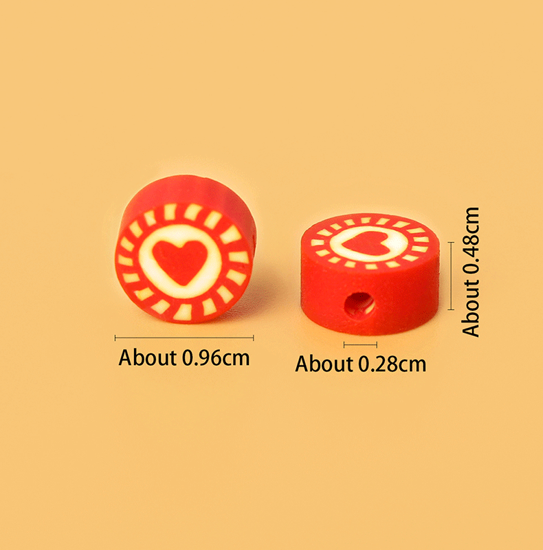 1g Weight 1 Piece Soft Clay Heart Shape Cute