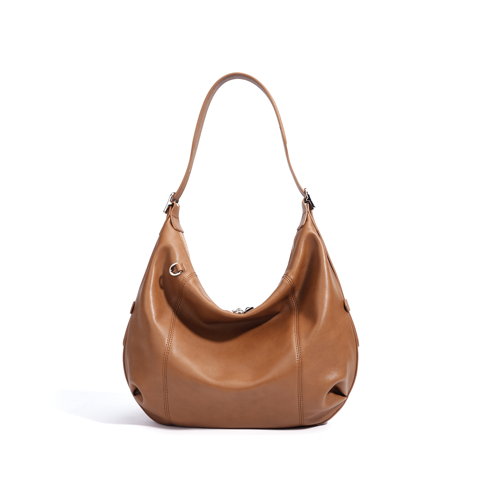 Effortless Chic Versatile Genuine Leather Tote Bag For Women - High-End Large Capacity Commuter Bag, Fashionable Underarm Crossbody Shoulder Bag - Thumbnail 7