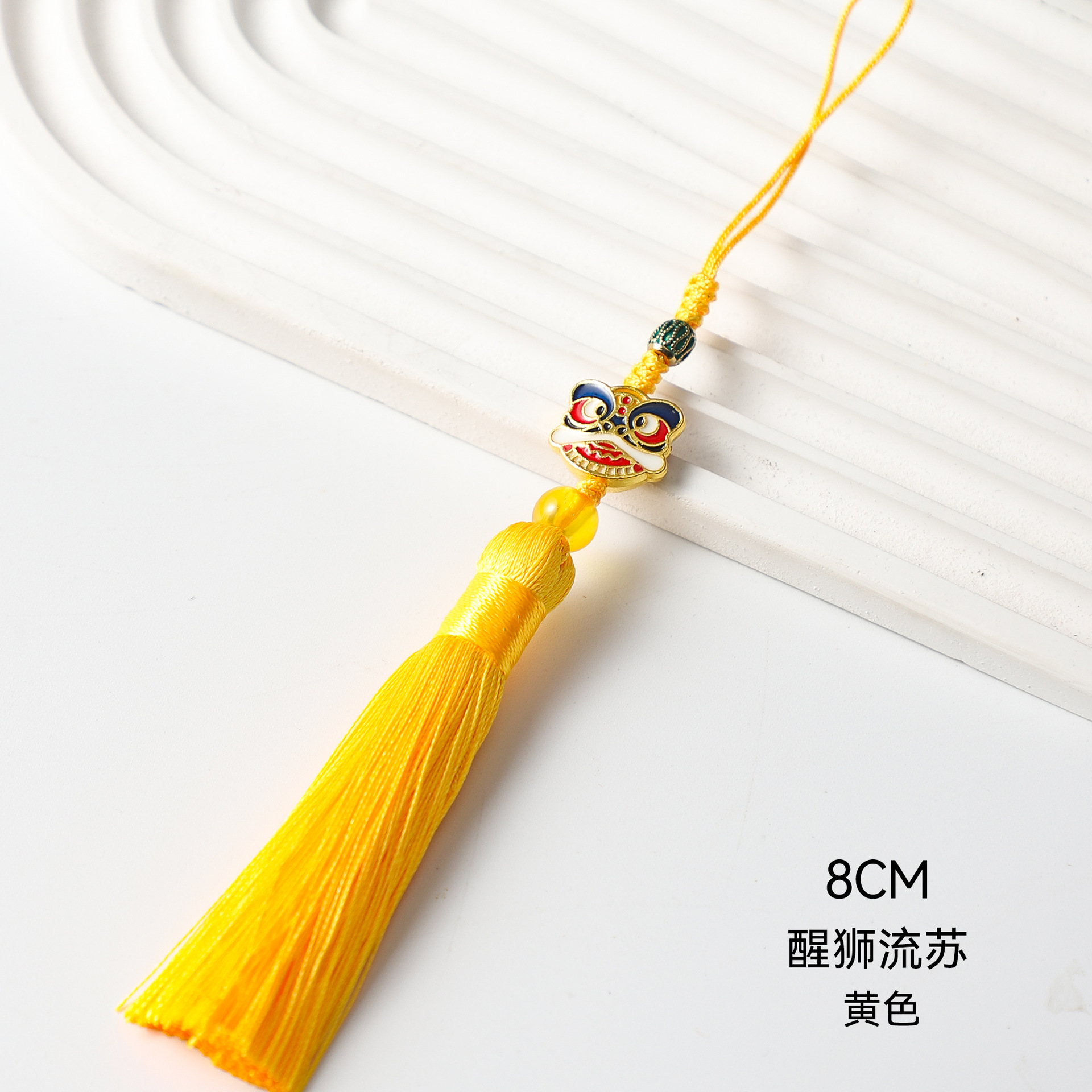 Año Nuevo despierta león bordilla colgante decoración del barril de la cena de Año Nuevo con flores DIY material floral colgante de seguridad