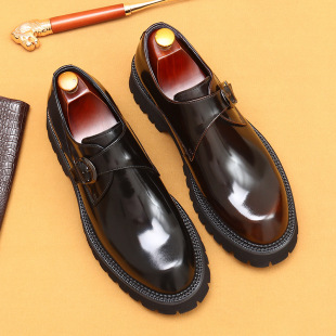 [vip for] thick-soled foreign trade leather shoes men's British business casual leather buckle mengke British pointed shoes