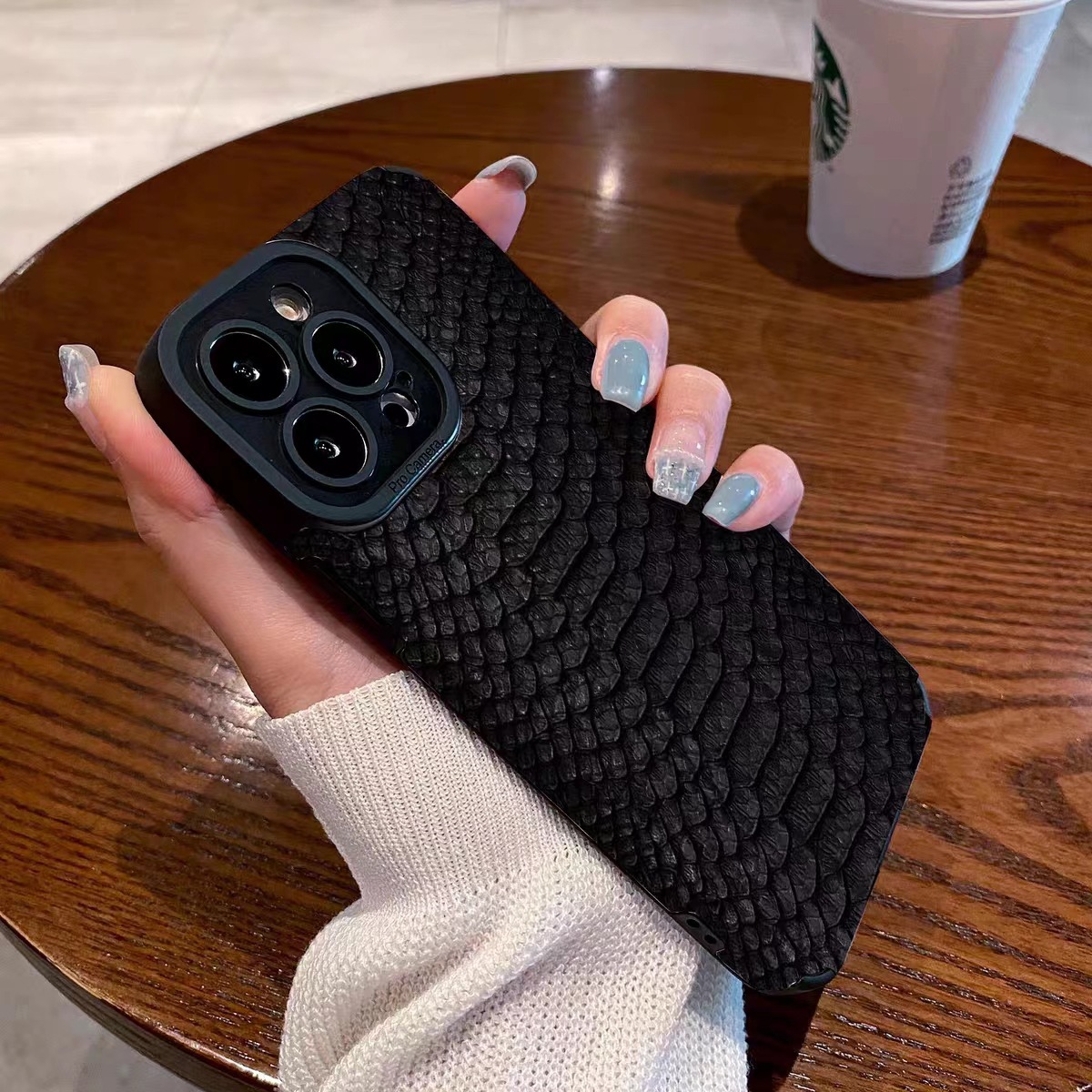 Suitable Samsung A50 phone with black scale toothpick pattern A53 A32 cute protective case for women_voghion.com