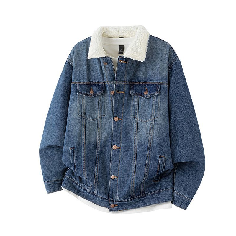 2025 Autumn and Winter New Style Plus Cashmere Large Size Denim Jacket Men's Jeans Jackets 2025 Autumn and Winter New Style Plus Cashmere Large Size Denim Jacket Men's Jeans Jackets