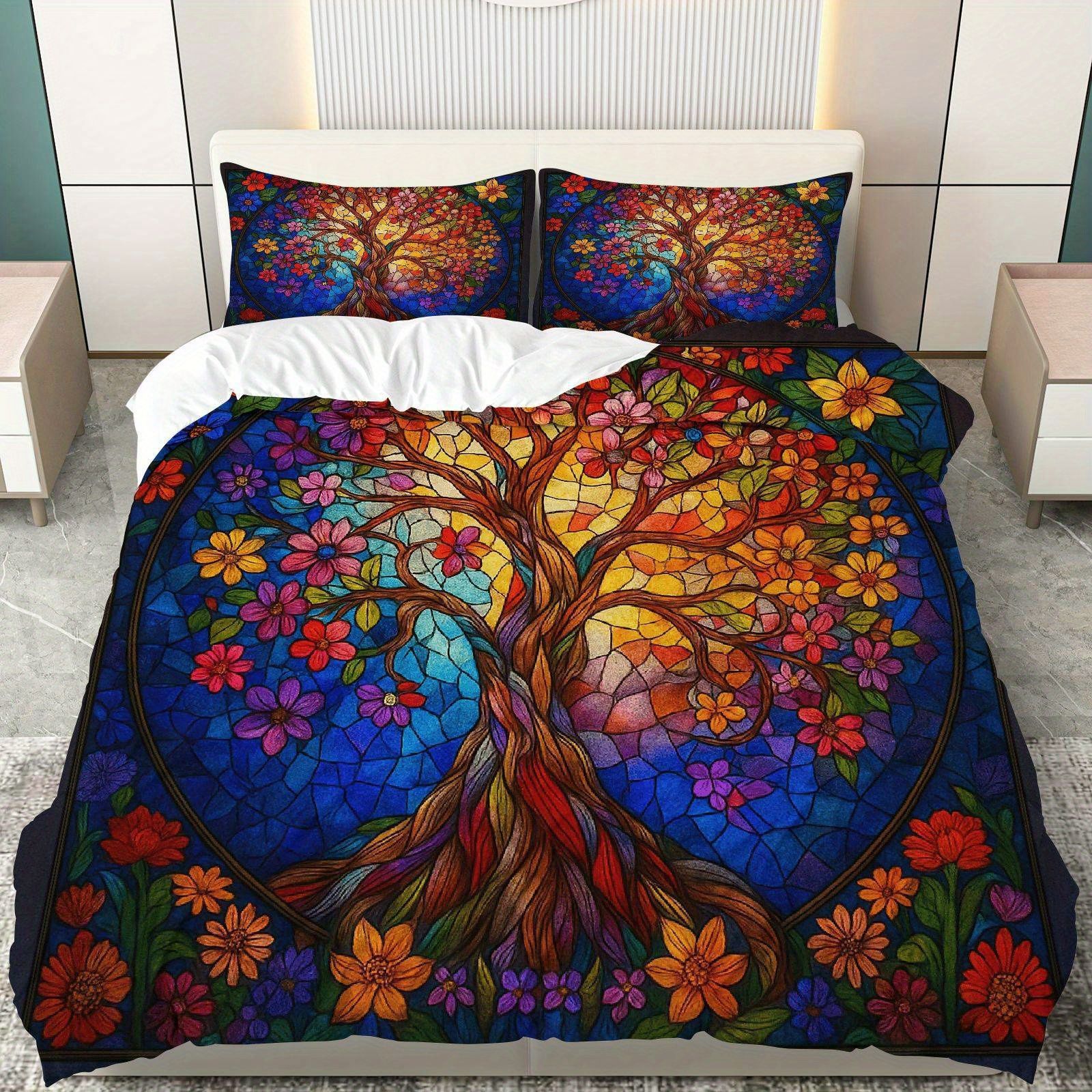 TEMU / JIT Fantasía Celtic Nudo Life Tree Moist Print Digital Kit de colcha de tela para el hogar