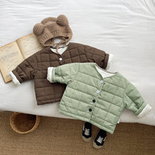 韩版婴儿冬季夹棉外套男女童冬装加绒加厚棉衣洋气宝宝保暖衣服潮